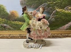 Dresden Germany Fine Porcelain & Lace Figurine Dancing Couple 8 (Pink)