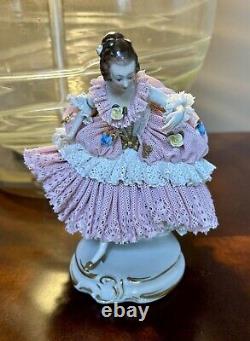 Dresden Germany Volkstedt 6-Inch Lace Porcelain Figurine