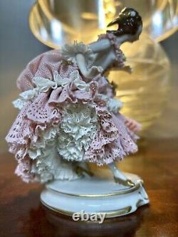 Dresden Germany Volkstedt 6-Inch Lace Porcelain Figurine