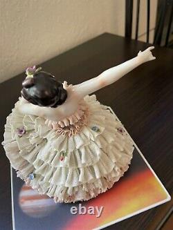 Dresden Lace Porcelain Ballerina/Unterweissbach/ German/Antique Figurine