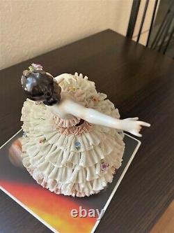 Dresden Lace Porcelain Ballerina/Unterweissbach/ German/Antique Figurine