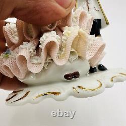 Dresden Lace Sandizell Höffner Courting Couple Figurine Germany Lot Vintage