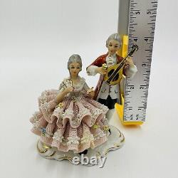 Dresden Lace Sandizell Höffner Courting Couple Figurine Germany Lot Vintage