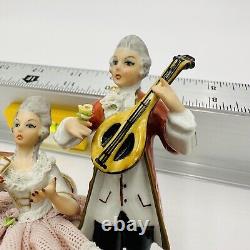 Dresden Lace Sandizell Höffner Courting Couple Figurine Germany Lot Vintage