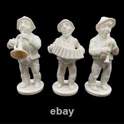 Dresden Signed Germany White Porcelain Orchestra Music Musicians Six pc Vintage