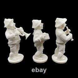 Dresden Signed Germany White Porcelain Orchestra Music Musicians Six pc Vintage