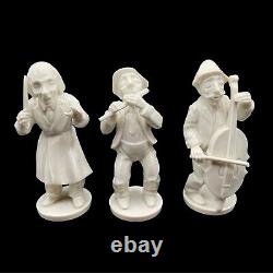 Dresden Signed Germany White Porcelain Orchestra Music Musicians Six pc Vintage