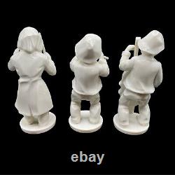 Dresden Signed Germany White Porcelain Orchestra Music Musicians Six pc Vintage