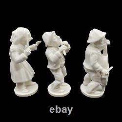 Dresden Signed Germany White Porcelain Orchestra Music Musicians Six pc Vintage