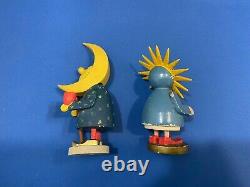 ERZGEBIRGE Wendt Kuhn Moon Sun Star Family East Germany Set of 6 Figurines Vtg