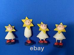 ERZGEBIRGE Wendt Kuhn Moon Sun Star Family East Germany Set of 6 Figurines Vtg