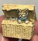 Early Vintage 1.5 Cat In Basket German Cat Miniature Cat Stamped Germany