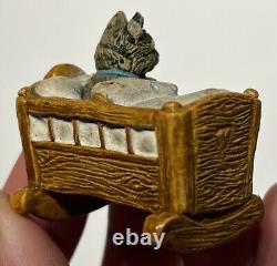 Early Vintage 2 Cat In Crib German Cat Miniature Cat German Cat