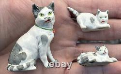 Early Vintage 2 Cat Kittens German Bisque Miniature Bisque Cat Made In Germany