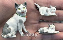 Early Vintage 2 Cat Kittens German Bisque Miniature Bisque Cat Made In Germany