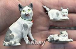 Early Vintage 2 Cat Kittens German Bisque Miniature Bisque Cat Made In Germany