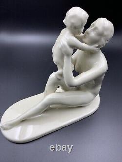Estate Vintage Neu Tettau Porcelain Figurine Mother And Child 5351