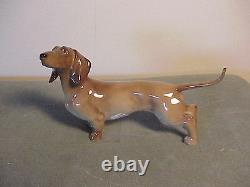 Exquisite Vintage German Porcelain Dachshund Dog Figurine Extremely Delicate