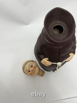 FRIAR TUCK-Goebel, W. Germany Ceramic Monk Lot1950's Large Decanter Vintage