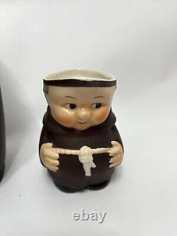 FRIAR TUCK-Goebel, W. Germany Ceramic Monk Lot1950's Large Decanter Vintage