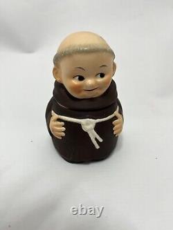 FRIAR TUCK-Goebel, W. Germany Ceramic Monk Lot1950's Large Decanter Vintage