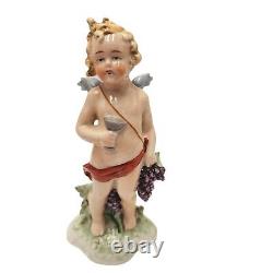 Fasold & Stauch Angel Figurine Cherub GERMANY PORCELAIN Vintage Wine Wallendorf