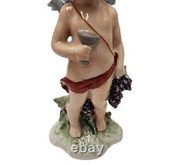 Fasold & Stauch Angel Figurine Cherub GERMANY PORCELAIN Vintage Wine Wallendorf