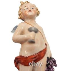 Fasold & Stauch Angel Figurine Cherub GERMANY PORCELAIN Vintage Wine Wallendorf