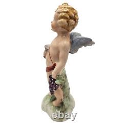 Fasold & Stauch Angel Figurine Cherub GERMANY PORCELAIN Vintage Wine Wallendorf