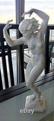 Figurine Antique 1948 US ZONE Hutschenreuther Germany Large 14 Porcelain Nude