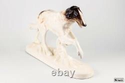 Figurine, Greyhound, Faience, Germany, 24.5 Cm