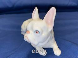 French Bulldog Vintage Porcelain Heubach Germany Dog Figurine