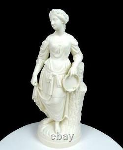 GERMAN ANTIQUE PARIAN WARE VICTORIAN CLASSICAL FEMALE LARGE 15 STATUE 1880s