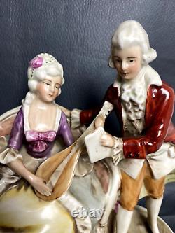 GRAFENTHAL GERMANY GDR Vintage Porcelain Figure Men and Woman Couple Musicants