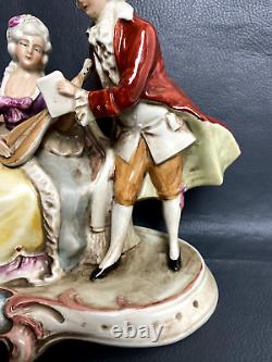 GRAFENTHAL GERMANY GDR Vintage Porcelain Figure Men and Woman Couple Musicants