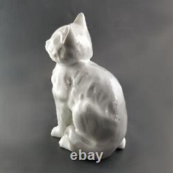 Gebruder Heuback Antique Cat Kitten Figurine Porcelain Gray White 5.5T