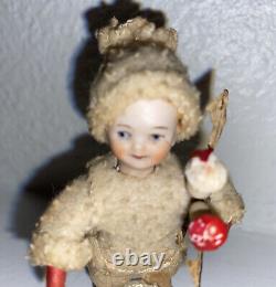 German Antique Christmas cotton bisque Figurine