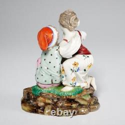 German Hand Painted Porcelain Couple w Child Figural Group 20th C Antique