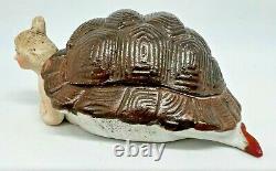 German Porcelain Bisque Naughty Novelty Turtle Bare Bottom Bathing Beauty Box
