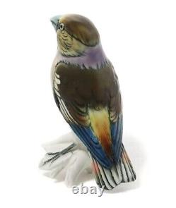 Germany Vintage Porcelain Figure Gale Grosbeak Bird On A Branch Hand Painted