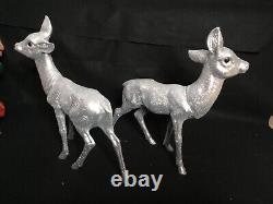 Germany Vintage REINDEER FIGURINES Inscha Deko Handwerk 15 1/2-16 Tall