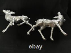 Germany Vintage REINDEER FIGURINES Inscha Deko Handwerk 15 1/2-16 Tall