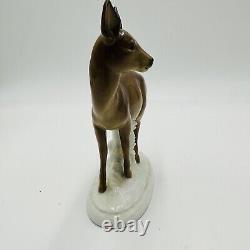 Gerold Deer Figurine Porcelain Bavaria Germany Glossy Brown Vintage Porzellan