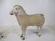 Giant 5 1/2 Tall Vintage Germany Christmas Wooly Sheep W Wood Legs #21