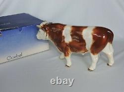 Goebel Hereford Bull Western Germany Brown White Vintage Collectible Porcelain