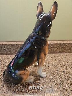 Goebel Porcelain German Shepherd Dog GSD Figurine 10.5 W Germany Vintage