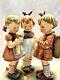 Hummel School Girls Very Large #177 Three Girls Knitting Vintage 7 1/2 Tall