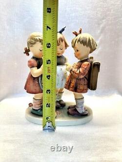 HUMMEL SCHOOL GIRLS Very Large #177 Three girls knitting Vintage 7 1/2 Tall