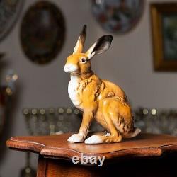 Hare Rabbit Bunny Yellow Vintage Statue Figurine Porcelain/Goebel Germany 1950s