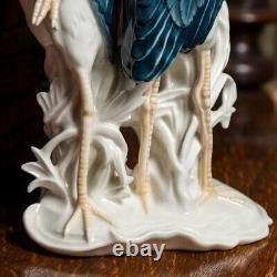 Heron Couple Blue Bird Rare Vintage Figurine of Porcelain By Karl Enz Germany